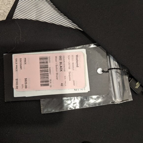 NWT Max Mara black wool blazer size IT42 or US6 - Picture 4 of 6